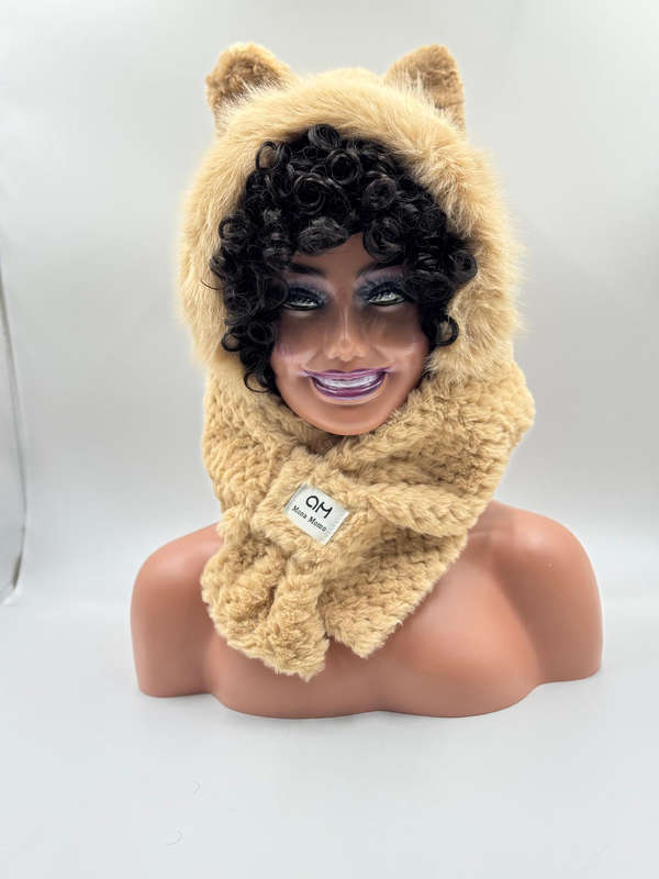 Furry Animal Hooded Hat-Scarves