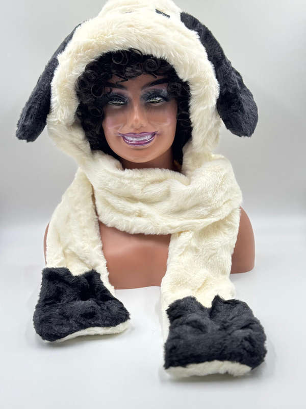 Furry Animal Hooded Hat-Scarves