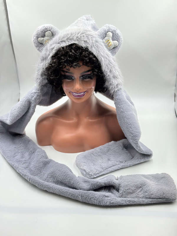 Furry Animal Hooded Hat-Scarves