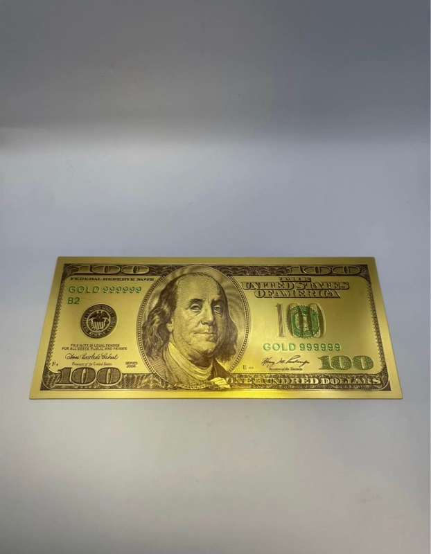24K Gold Foil $100 Note + Acrylic Display Case