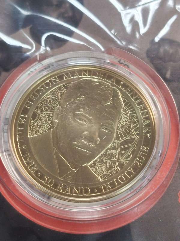  Mandela Legacy Duo  2018 R50 Centenary Coin + Aah! Dalibhunga Stamp Folder | R1,500 START!