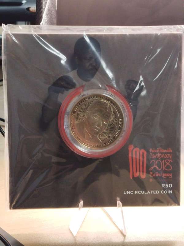  Mandela Legacy Duo  2018 R50 Centenary Coin + Aah! Dalibhunga Stamp Folder | R1,500 START!