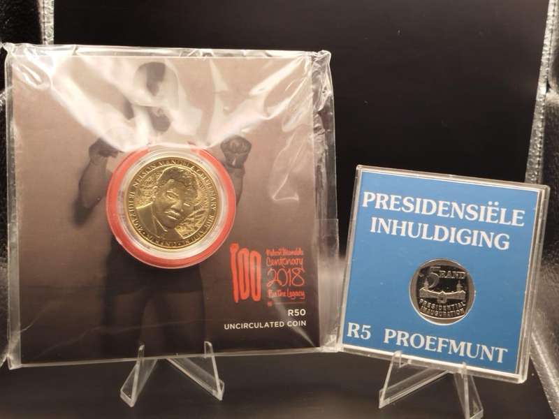  Mandela Commemorative Combo  1994 Inauguration R5 Proof + 2018 R50 Centenary UNC | Rare Legacy