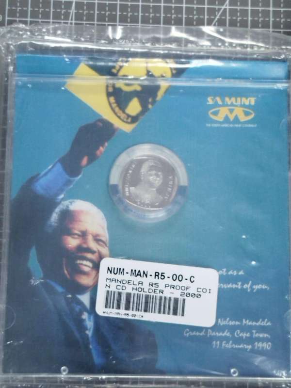  Mandela Legacy Collectors Combo  2000 R5 Proof + 2018 R50 Centenary + 1993 Nobel Peace Prize