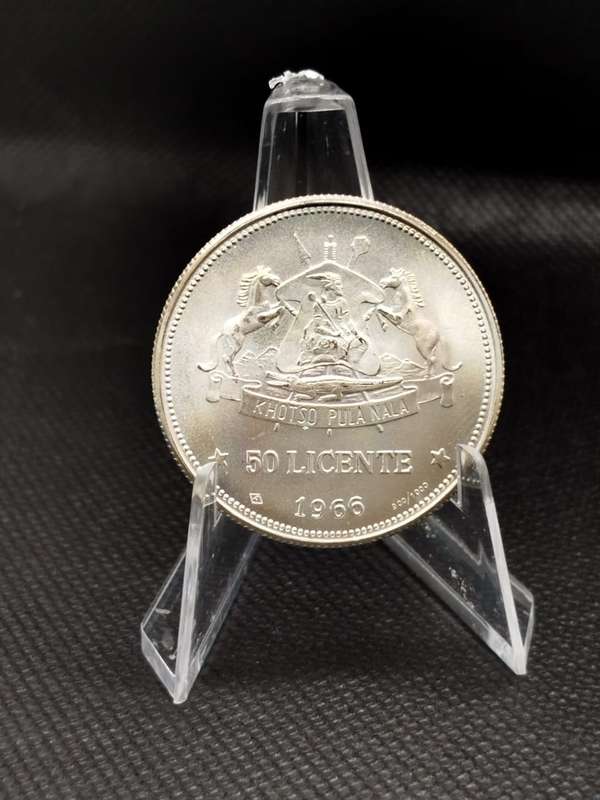 1966 Lesotho 50 Licente Independence Coin