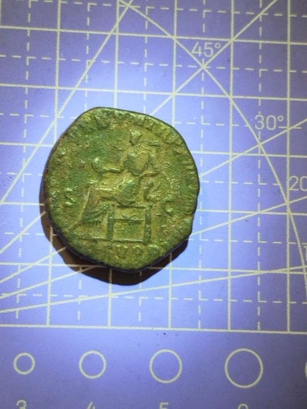 Ancient Roman Bronze Coin of Constantius II  Circa 355 AD  Seated Figure Reverse