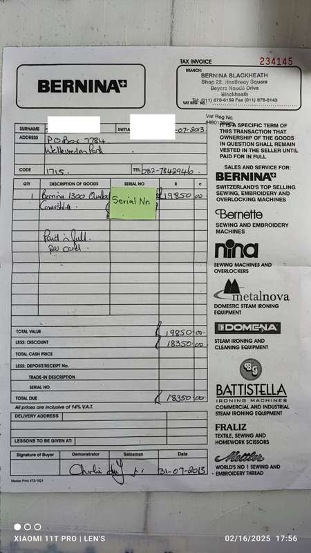Bernina 1300MDC 5-spool overlocker