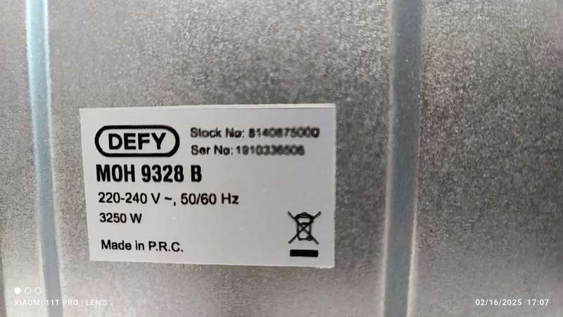 DEFY Mini Oven 2 Plate Black MOH9328B
