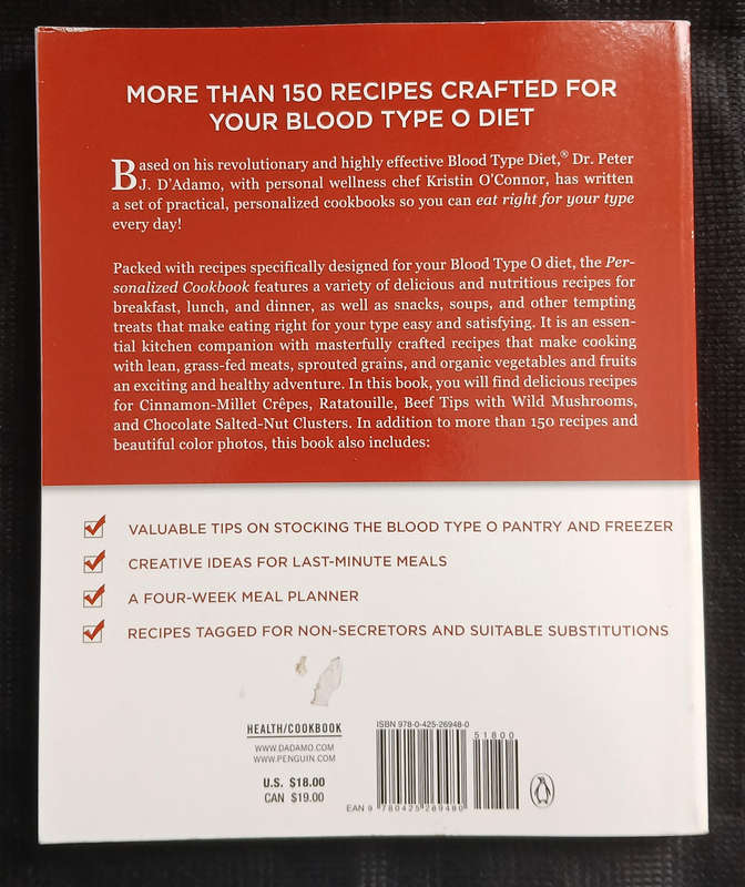 Eat Right 4 Your Type Personalized Cookbook Type O