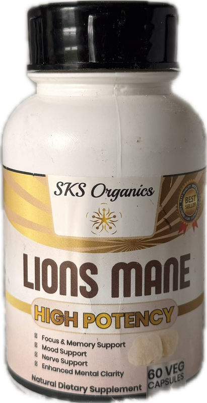 Organic Lions Mane Mushroom Capsules - 60 Capsules