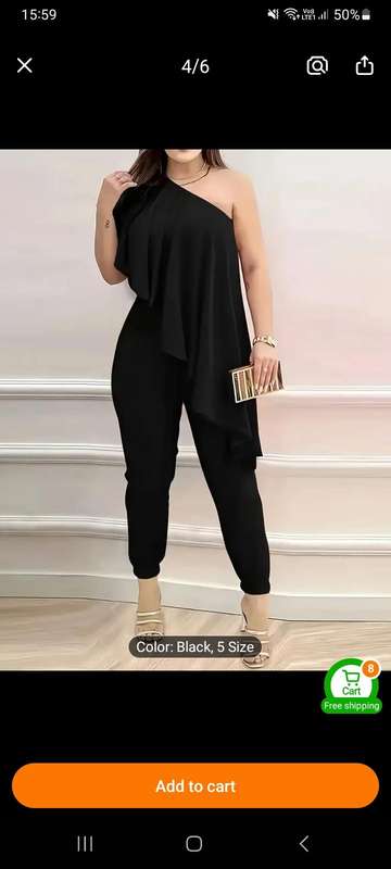 Elegant Plus Size One-Shoulder Jumpsuit | Sexy Ruched Sleeveless Design with Tiered Ruffle Detail |