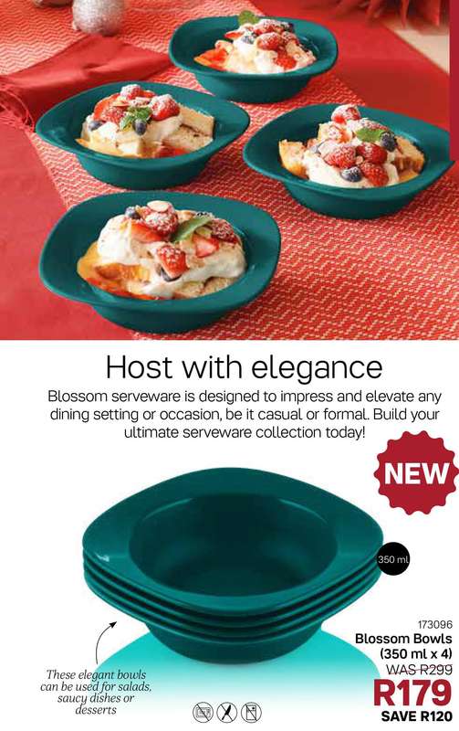 Tupperware Blossom Bowl (350ml  x4)
