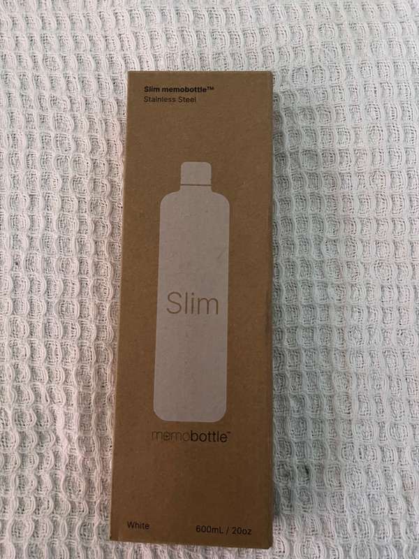 Memobottle - slim stainless steel bottle in White