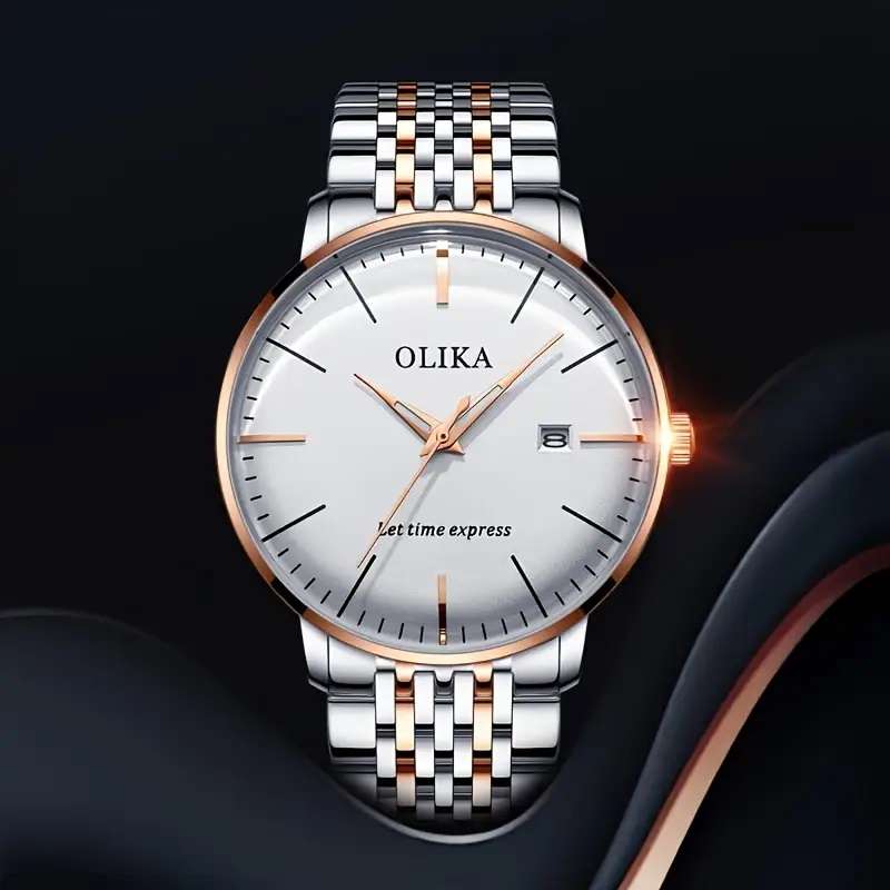 Men's Automatic Quartz Watch - Rose Golden Band