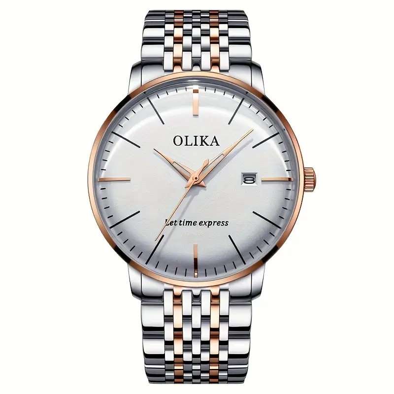 Men's Automatic Quartz Watch - Rose Golden Band