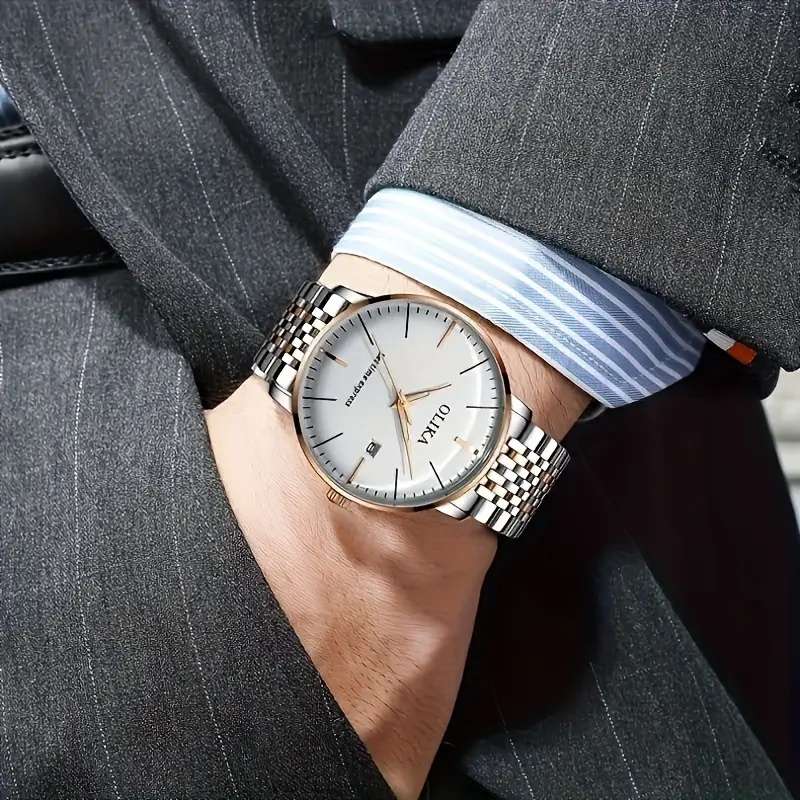 Men's Automatic Quartz Watch - Rose Golden Band