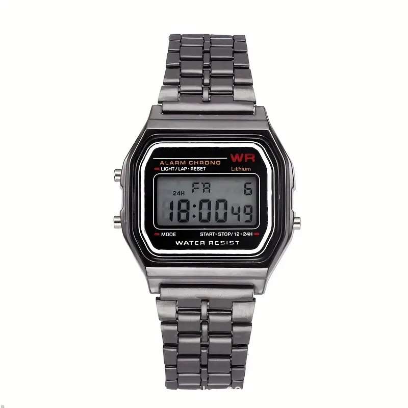 silver digital watch