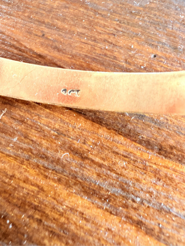 10 gram 9ct 6mm yellow gold half round bangle
