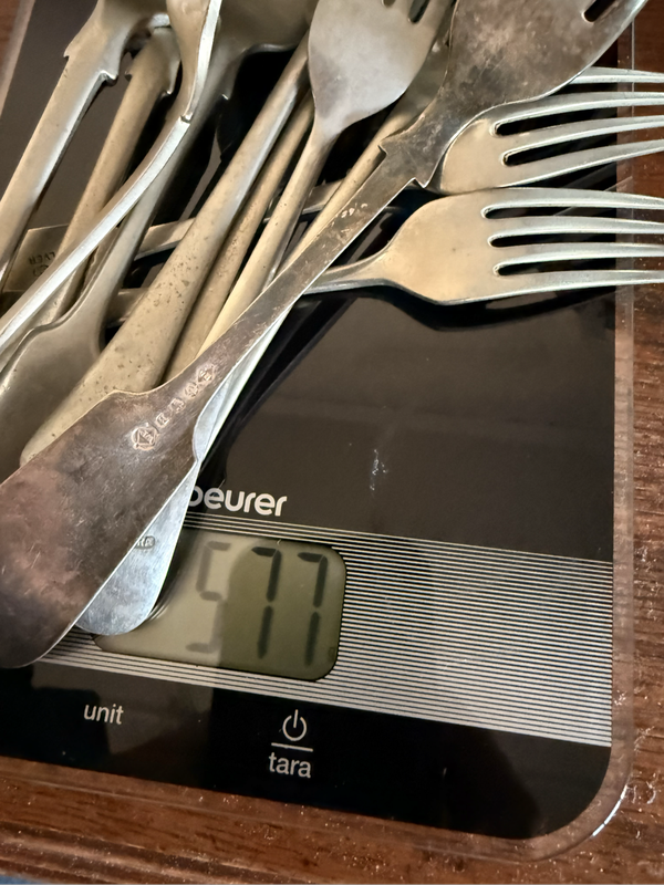 12 Sterling silver forks