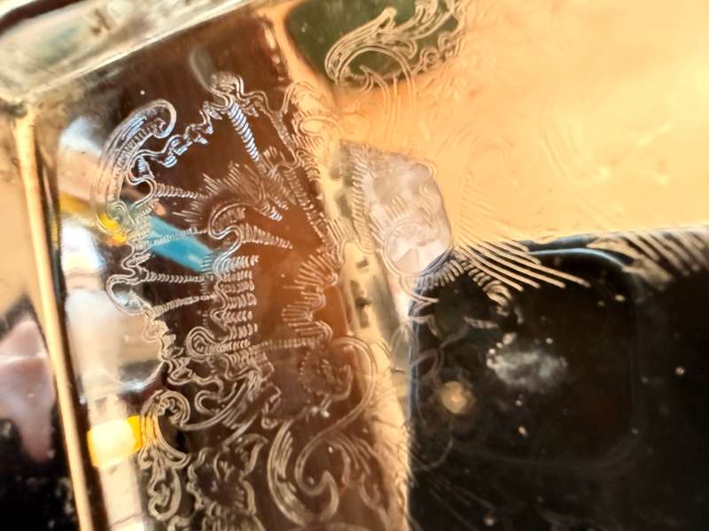 Serving tray with two glass inners