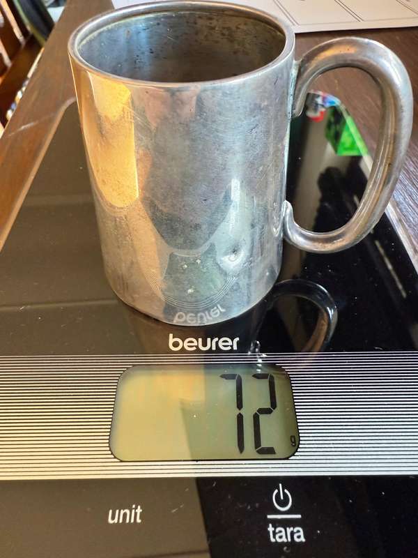 Sterling Silver 926 small mug 72 grams total