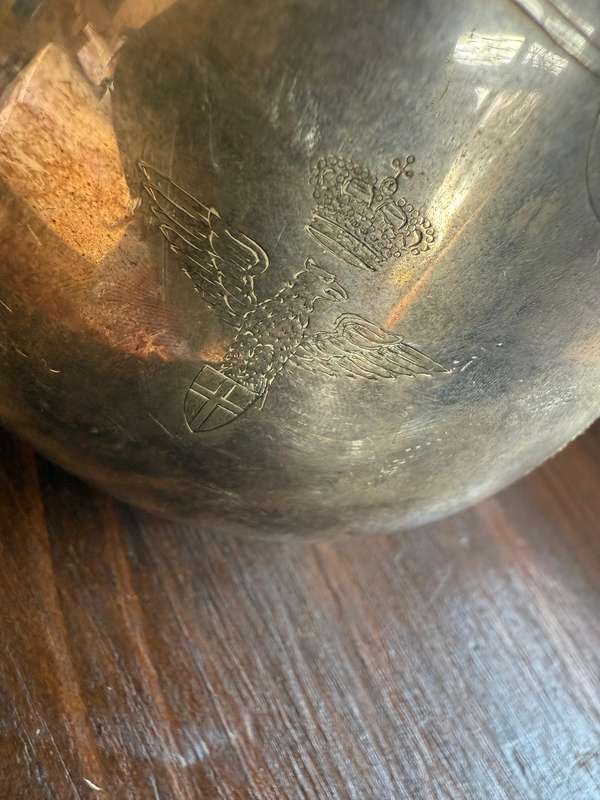 BOGGI MILANO Antique Italian Royal Silver Sugar Pot 668 grams with Roayl emblem