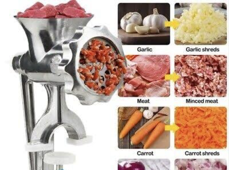 Manual meat and veg mincer