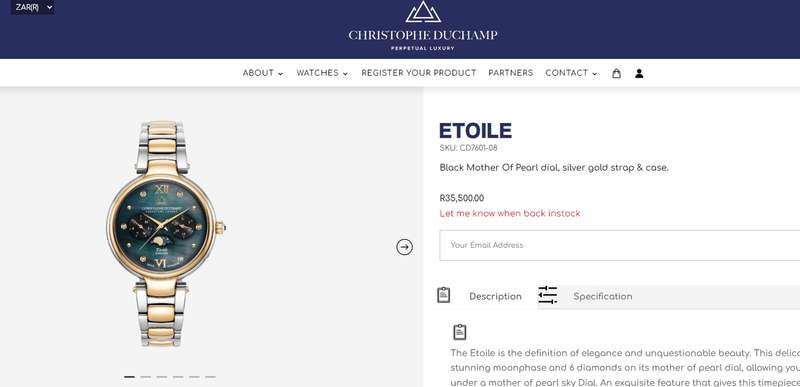 Christophe Duchamp Ladies Etoile watch