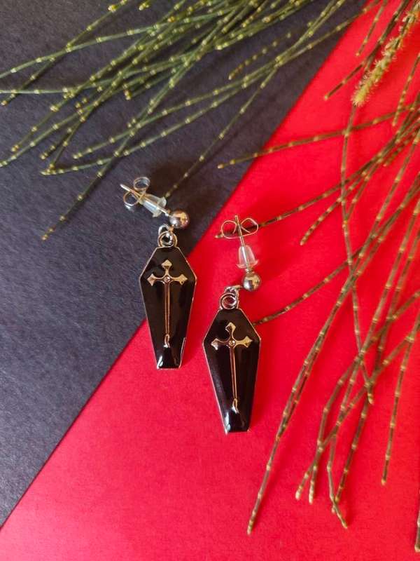 Gothic Coffin Earrings