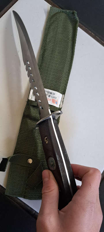 U.S.A Saber Bowie Knife with Hand Carved Handle