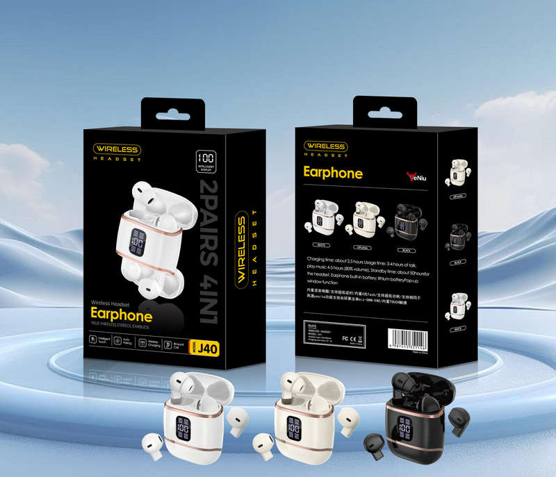 TWS 2 in 1 J40 Earphone Bluetooth Nirkabel