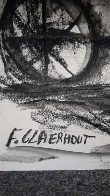 Frans Claerhout Charcoal original sketch ( bought from artist while he was sketching!)