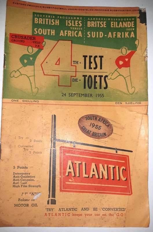 Rare collectable for rugby fans! South Africa vs British Isles 1955 ( 4th Test) Official Program.