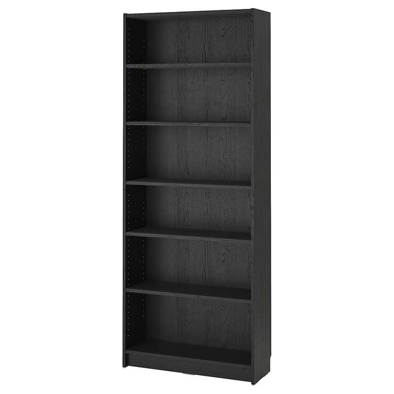 IKEA Billy Bookcase, Black Oak Effect, 80x28x202cm