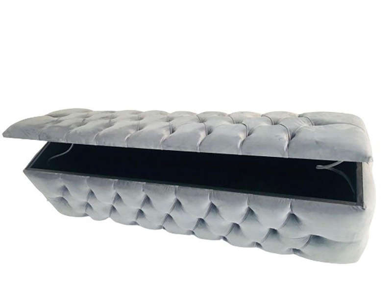Pro-T furniture Ottoman - Grey Velvet Storage Poof