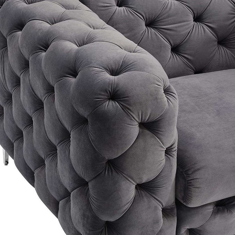 pro_t Deep Button Velvet 2-Steater Tufted Sofa