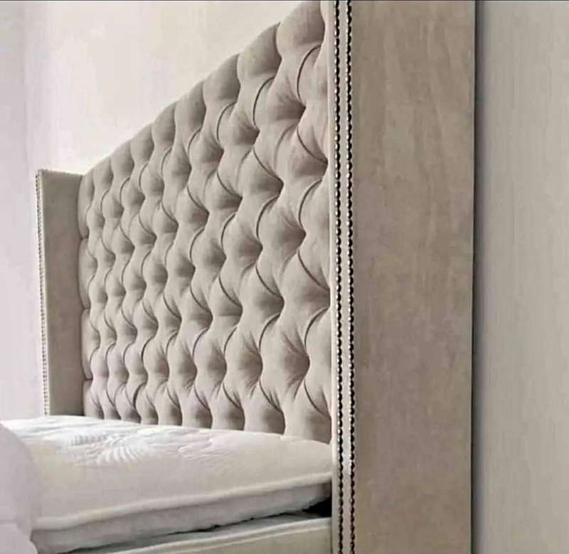 wing/panel diamond pleated queen size headboard