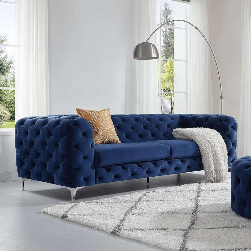 pro_t Deep Button Velvet 2-Steater Tufted Sofa