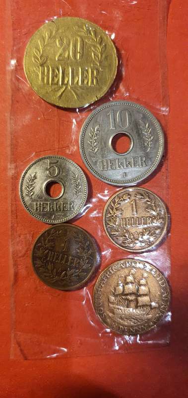 Deutch ost africa heller coins