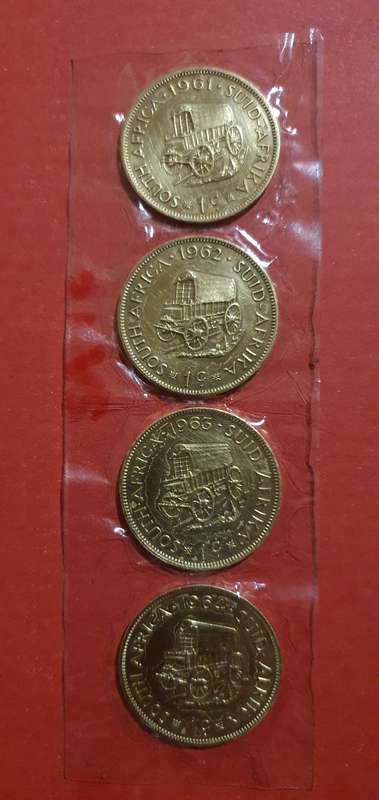 South african old 1c,1/2c coins