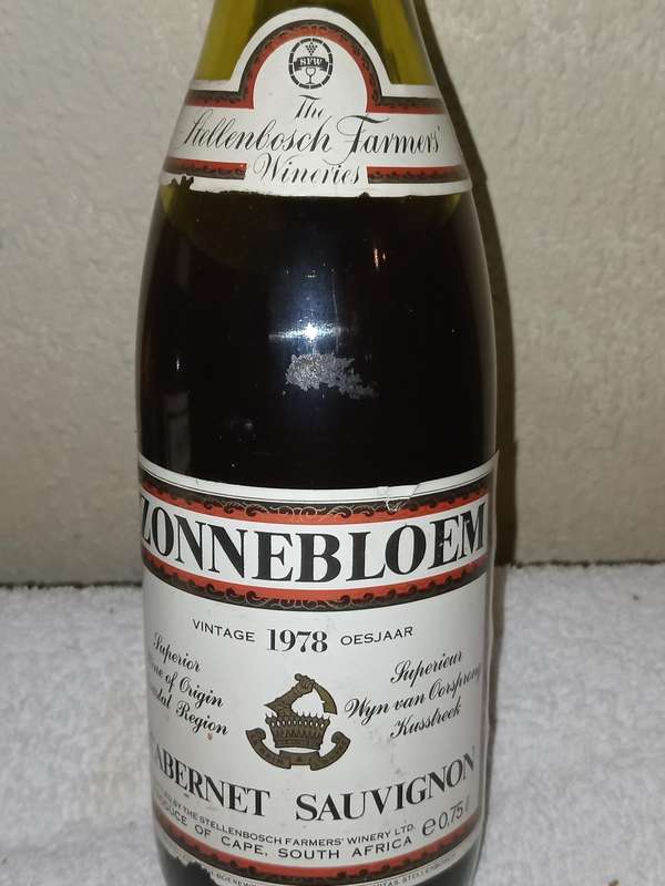 1978 Zonnebloem cab sauv wine