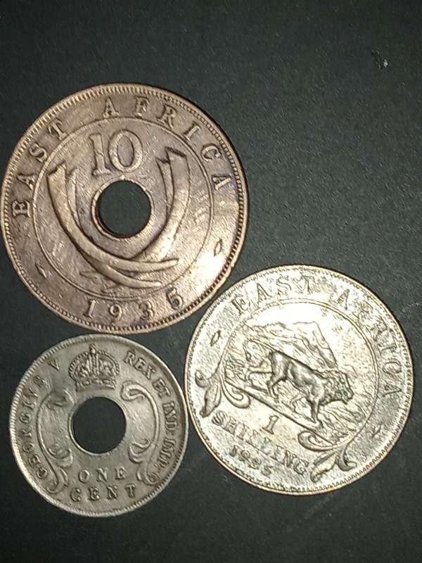 Old african coins,east africa
