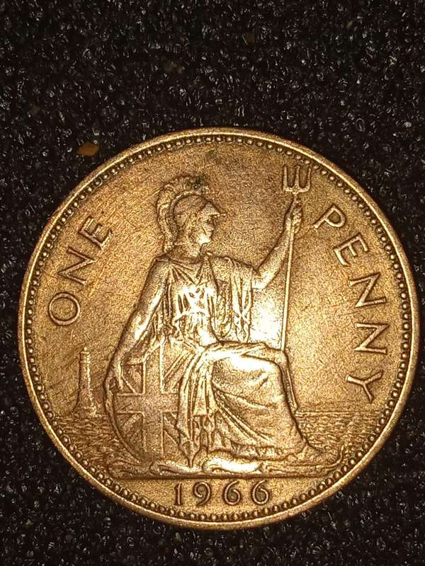 1866+1966 UK 1penny coins