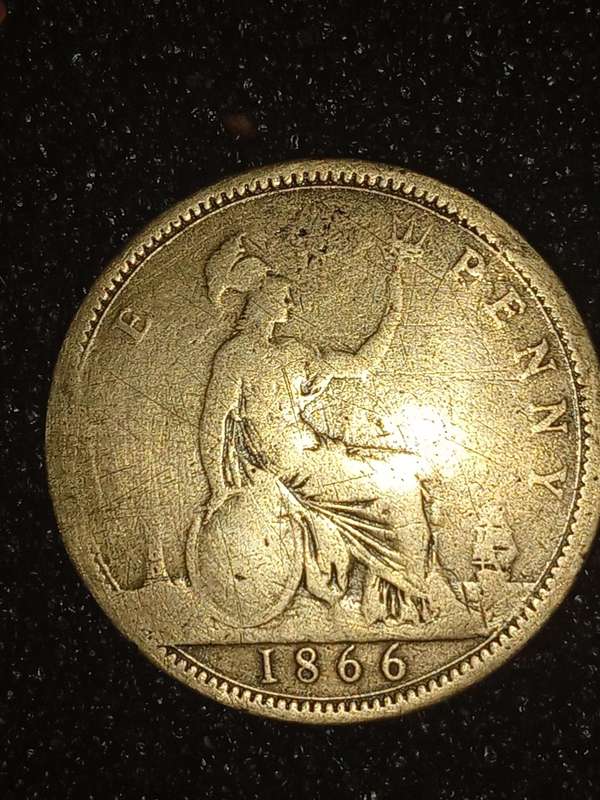 1866+1966 UK 1penny coins