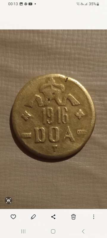 1916 DOA 20 heller coin