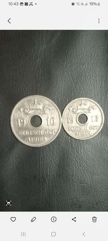 Rare Deutch ost Africa heller coins