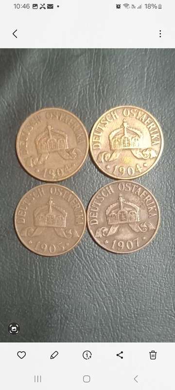 Rare Deutch ost Africa heller coins