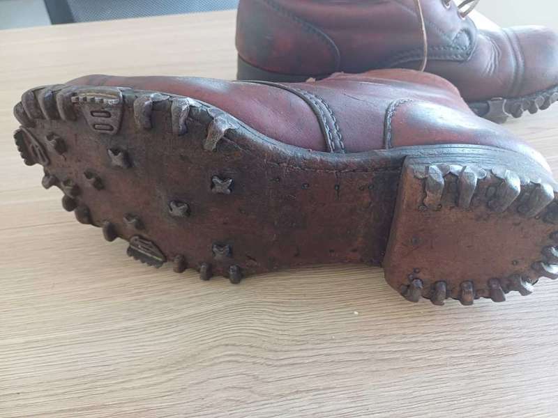 Heavy Leather Boots with Metal Studs