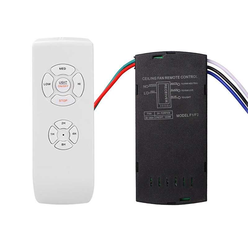 Universal Ceiling Fan Lamp Remote Control Kit 85-265V Timing Wireless Control Switch Adjusted Wind