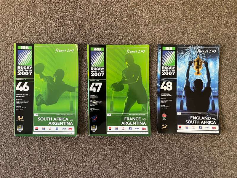Rugby World Cup 2007 Match Programmes (Final, Semi Final, Bronze Final)
